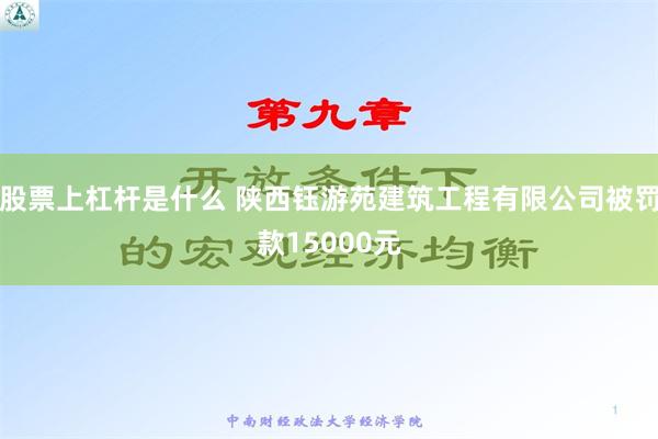 股票上杠杆是什么 陕西钰游苑建筑工程有限公司被罚款15000元