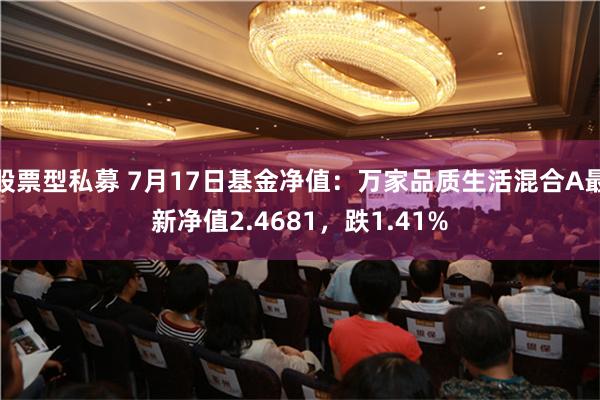 股票型私募 7月17日基金净值：万家品质生活混合A最新净值2.4681，跌1.41%