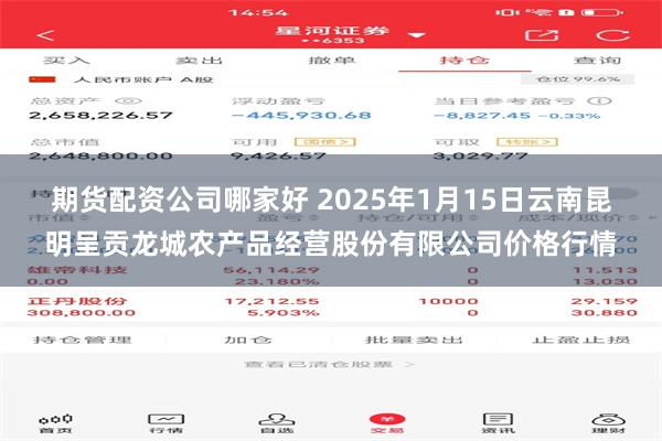 期货配资公司哪家好 2025年1月15日云南昆明呈贡龙城农产品经营股份有限公司价格行情